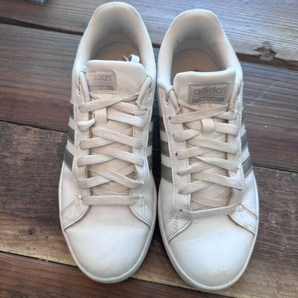 Adidas Neo Cloud foam GRAND COURT SHOES  Cloud White / Platinum Metallic - 8 - Picture 2 of 8